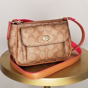 Coach Signature Canvas Pink Crossbody